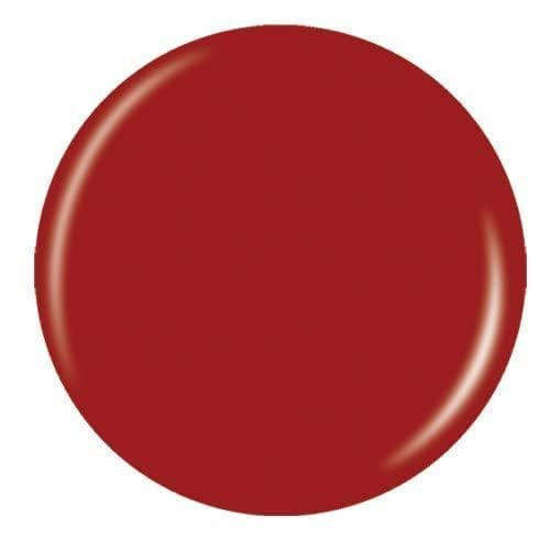 Round swatch of deep brick red creme polish
