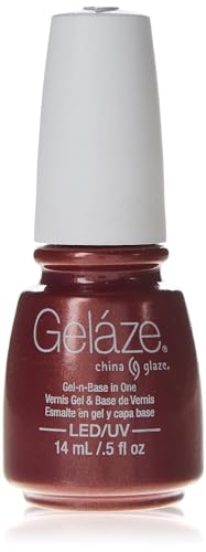 Metallic copper red bottle of gel-n-base polish with a white cap, 14 ml