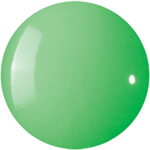 Round glossy swatch of bright spring green nail lacquer