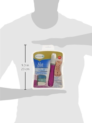 Small view of the electronic nail file pack held up to show it is 9.3 inches tall