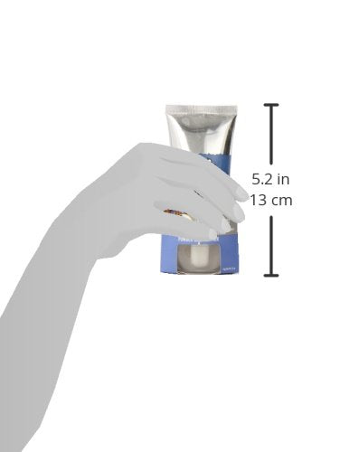 Size guide showing the hair colour tube in a hand, 5.2 inches tall