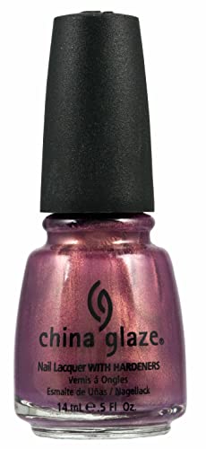 Bottle of shimmering dusty rose metallic nail polish, 14 ml