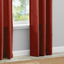 Load image into Gallery viewer, Mainstays Floral 84&quot;Poletop Red Paprika , Set of 2 Curtain Panels , Microsculpt Floral , Polyester , Sheer
