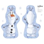 Fabric panel printed with front and back of an Olaf snowman cut-and-sew pillow