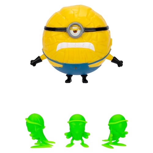 Small view of the round yellow one-eyed figure above three green roach figures