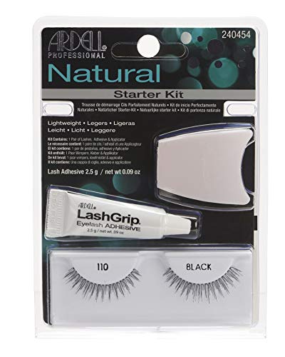 Lash starter kit card with a pair of 110 black strip lashes, LashGrip glue and applicator