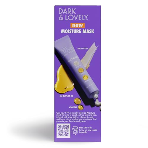 Side of the box showing the included moisture mask tube with shea butter and sunflower oil