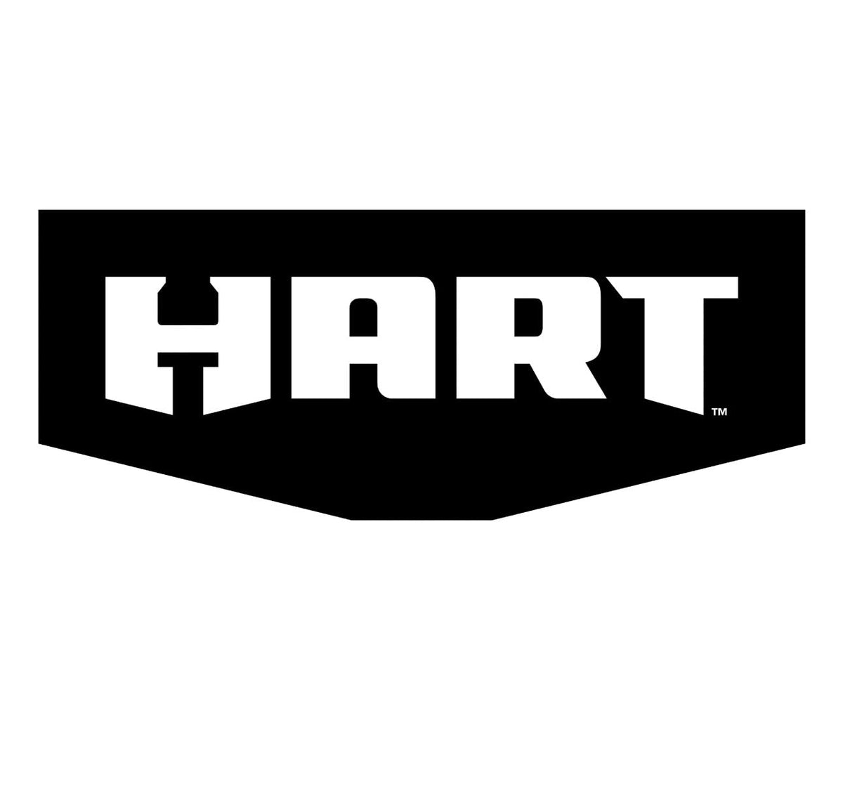 HART brand name in bold white letters on a black badge shape