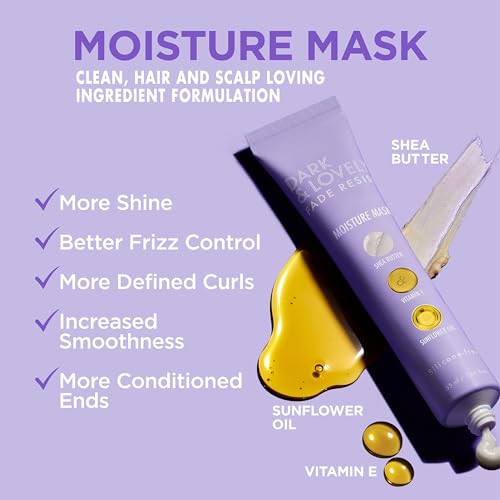 Lavender moisture mask tube with shea butter, sunflower oil and vitamin E swatches