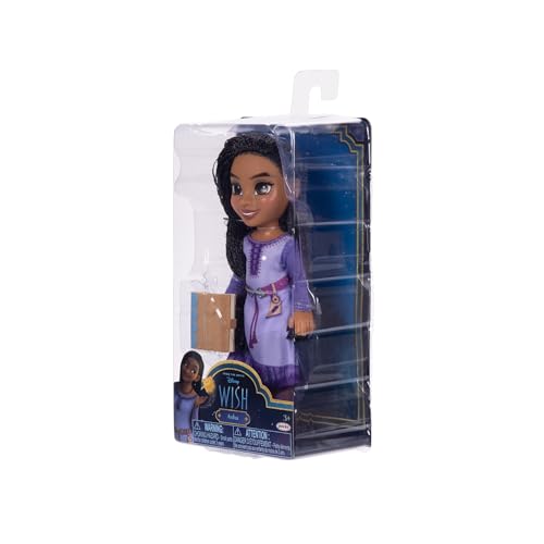 Small angled view of the boxed braided doll from the left side