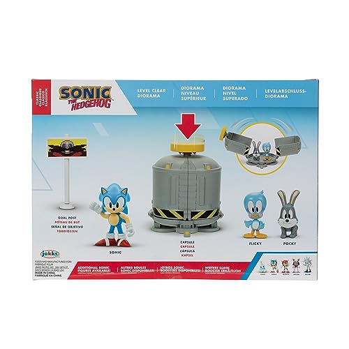 Sonic the Hedgehog 2.5" Clear Level Diorama with Sonic, Flicky & Pocky