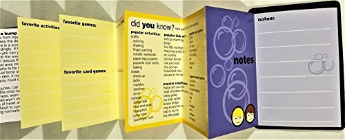 Unfolded yellow pages for favourite games and activities and a notes page