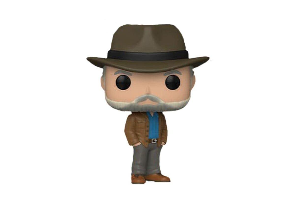 Dr. Alan Grant vinyl figure in a fedora, brown jacket and blue shirt