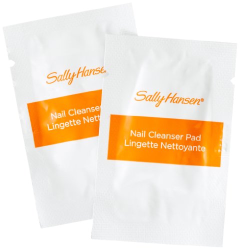 Pair of nail cleanser pad sachets with orange bands