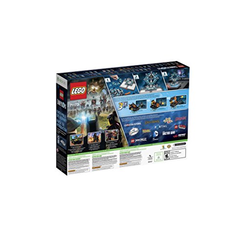 Back of the starter pack box showing build steps and the franchise worlds