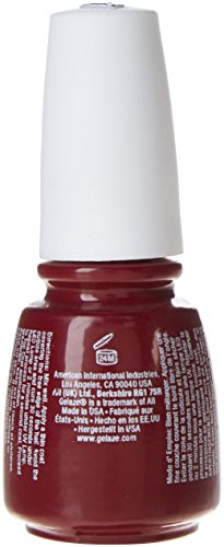 Back label of the wine red gel polish bottle