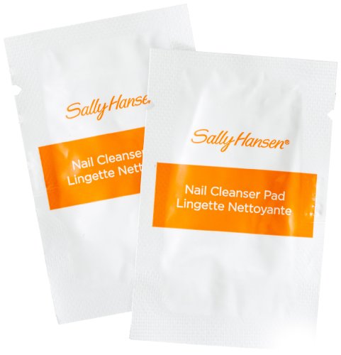 Two white and orange nail cleanser pad sachets