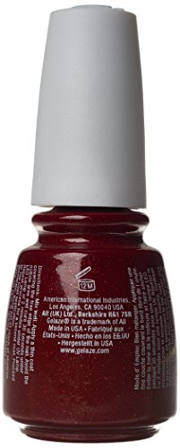 Back label of the ruby red shimmer gel polish bottle