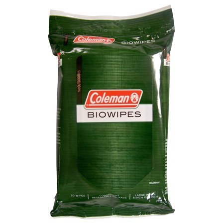 Coleman Biowipes 30-count green pouch with resealable top