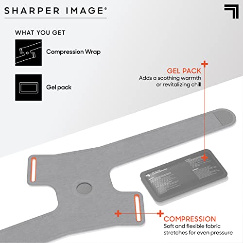 What you get: grey compression wrap and gel pack with feature callouts