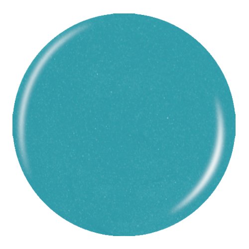Round swatch of aqua turquoise nail polish with a fine shimmer