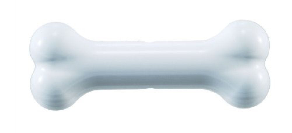 Small white plastic dog bone accessory