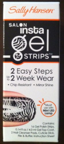 Black gel strip box showing a nail in mixed zebra and leopard animal print