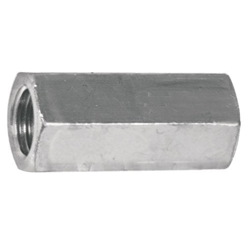 Single zinc-plated hex coupling nut with an internal thread