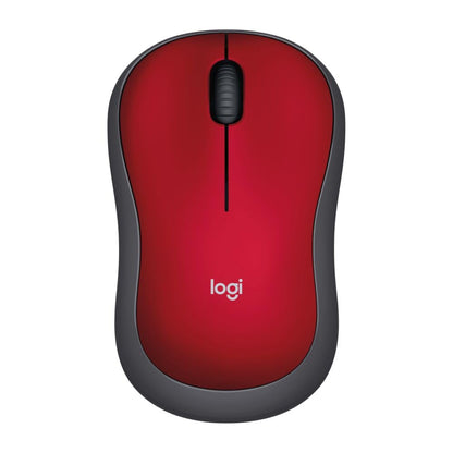 Logitech M185 Wireless Mouse, 2.4GHz with USB Mini Receiver, 12-Month Battery Life, 1000 DPI Optical Tracking, Ambidextrous, Compatible with PC, Mac, Laptop - Red