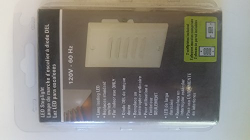 Front of the LED step light package with two wall plates included, 120V