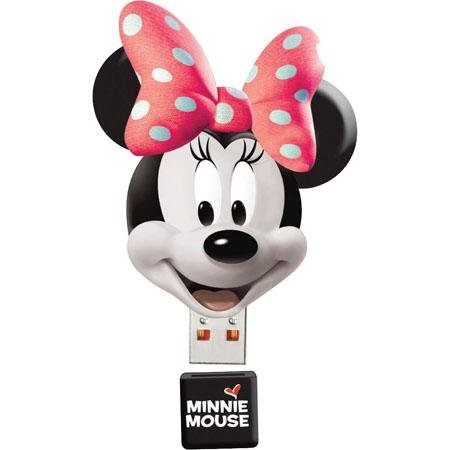 Minnie Mouse head USB drive with polka dot bow and Minnie Mouse cap
