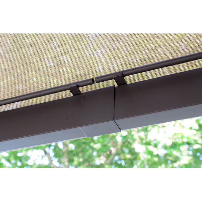 allen + roth 10-ft x 10-ft Dark brown frame and light brown fabric with Soft Top Roof (Screen Included)