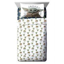 Load image into Gallery viewer, Baby Yoda Powerful Child 3-Piece Kids Twin/Full Sheet Set, Microfiber, White, Star Wars
