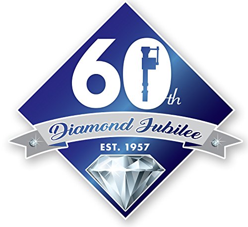 Blue diamond-shaped 60th Diamond Jubilee badge, established 1957