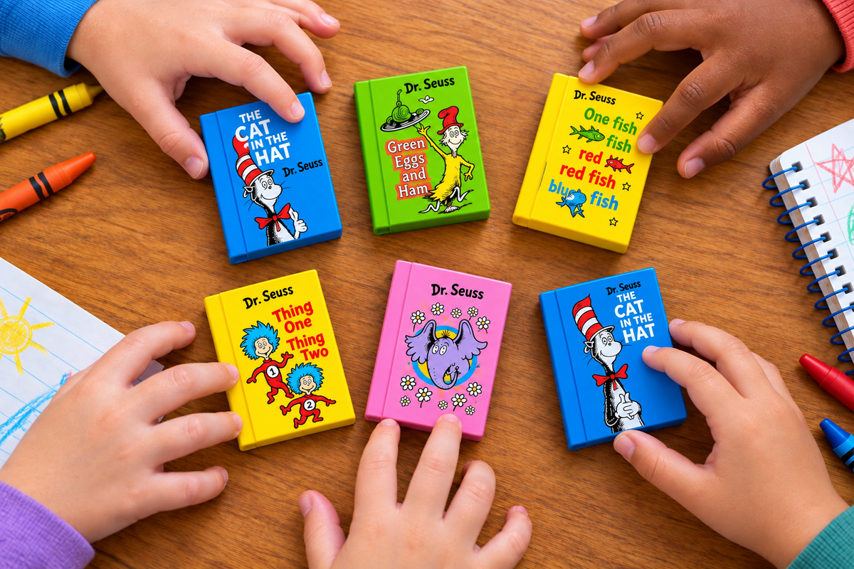 Dr. Seuss Themed Pencil Erasers - 6 Erasers Each