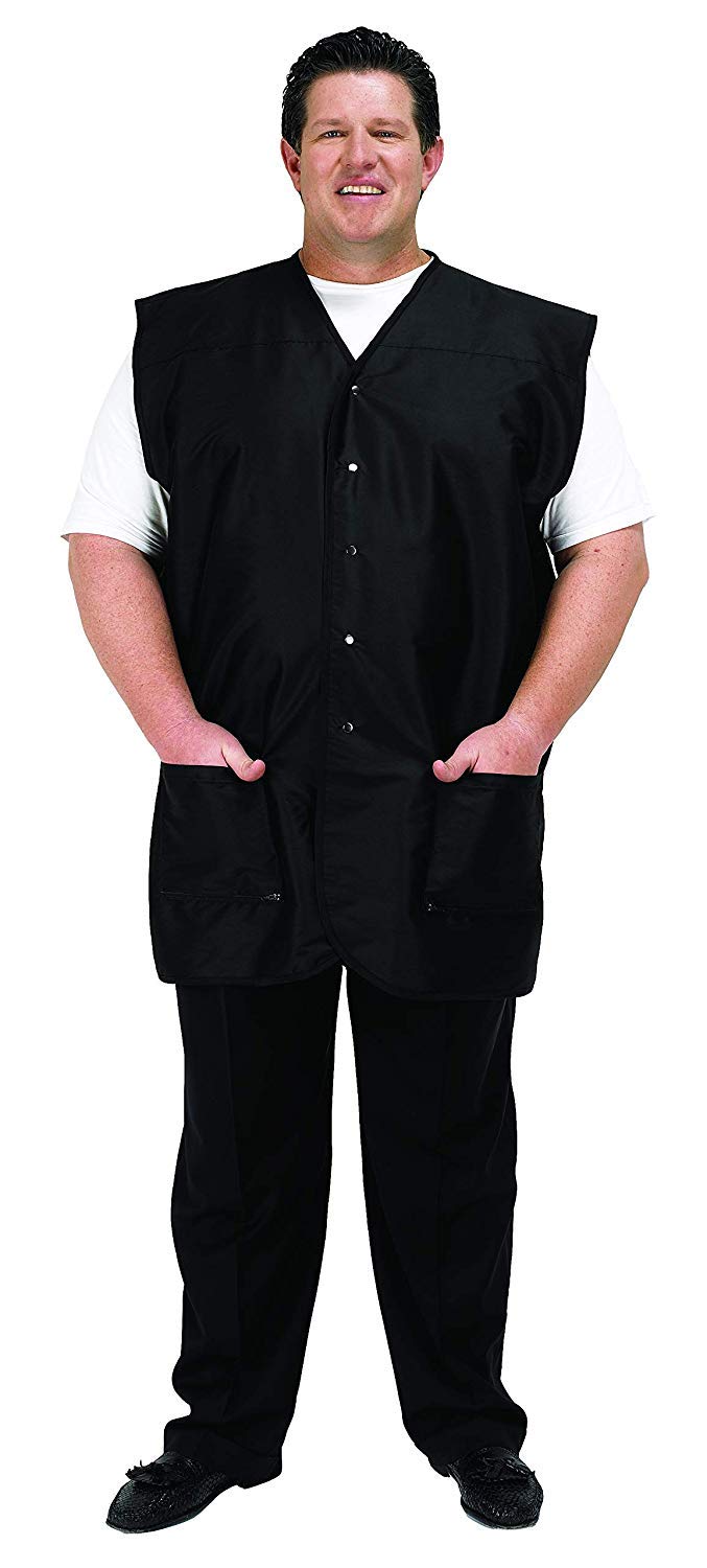A Size Above Big & Tall Vented Mesh Back Barber Vest, Chocolate Brown / BLACK, STYLE 2218