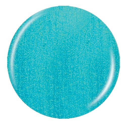 Round swatch of turquoise shimmer nail polish