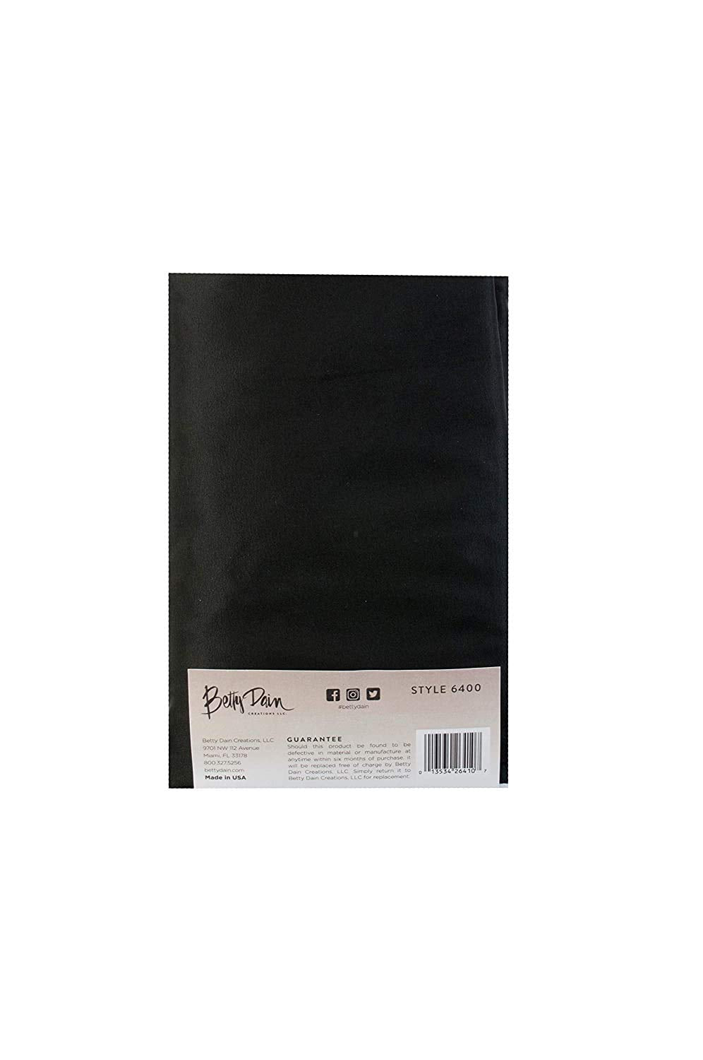 Back of the packaged black client wrap with the guarantee card and barcode