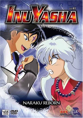 Inuyasha Vol. 41 Naraku Reborn DVD cover with Miroku and Inuyasha face to face