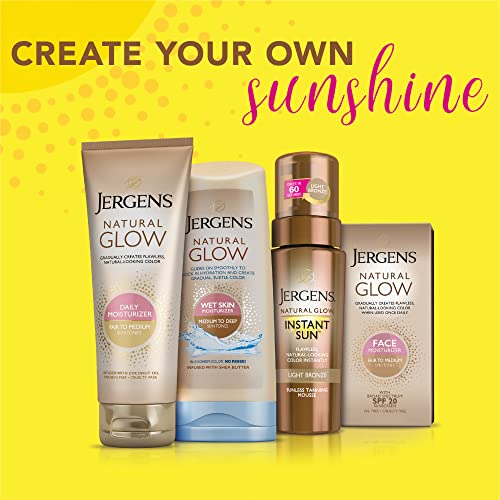Four natural glow self-tanning products lined up under Create your own sunshine