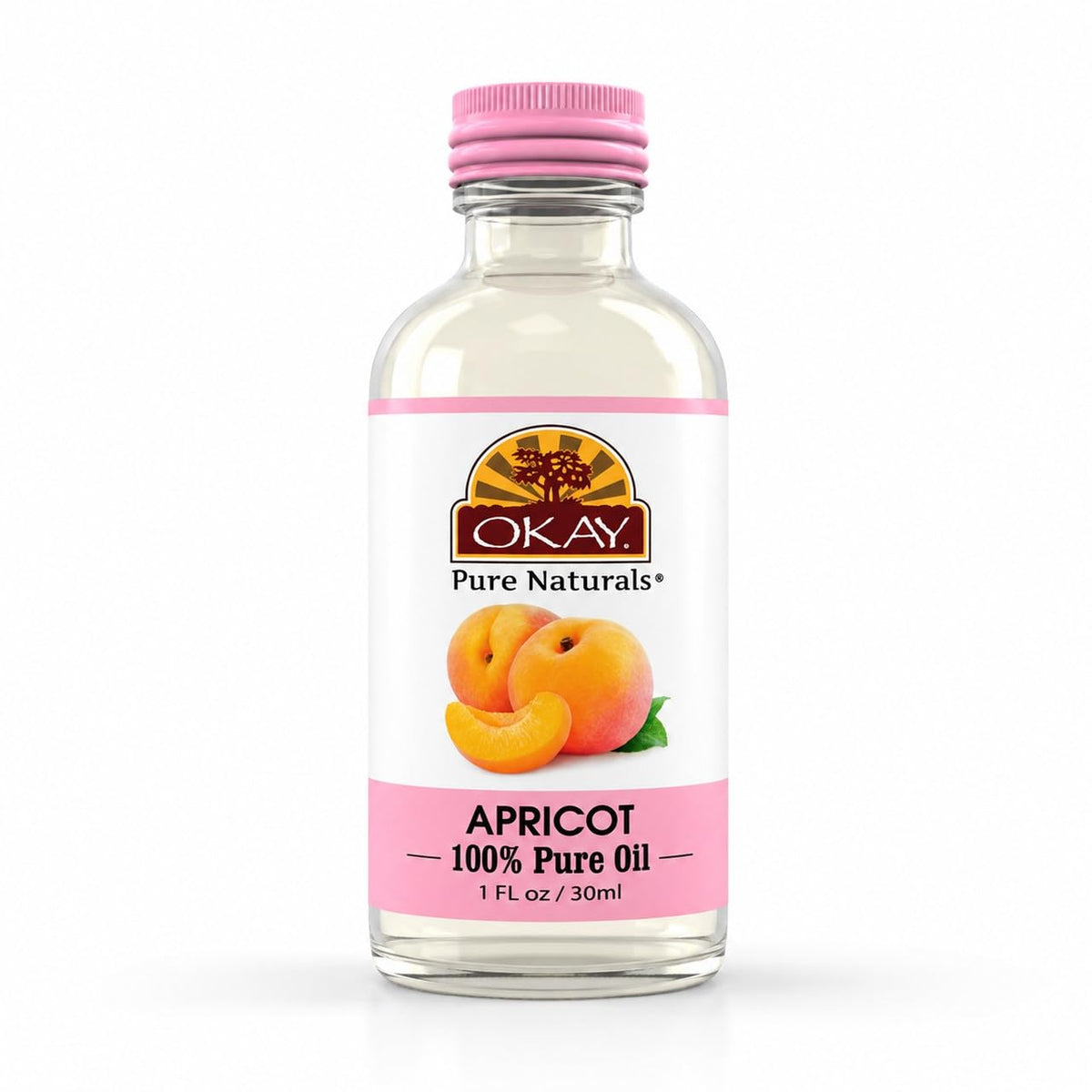 Okay 100% Pure Apricot Oil | For Hair and Skin | High in Vitamins A & C | Soothe and Heal | Free of Silicone & Paraben | 1 oz