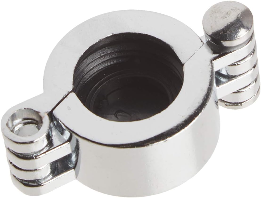 Closed chrome hose bibb lock with black rubber lining inside