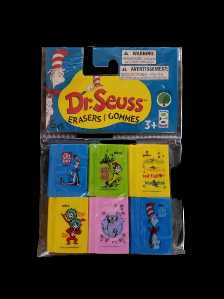 Dr. Seuss Themed Pencil Erasers - 6 Erasers Each