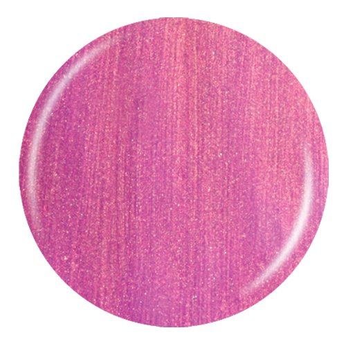 Round swatch of brushed metallic orchid pink polish