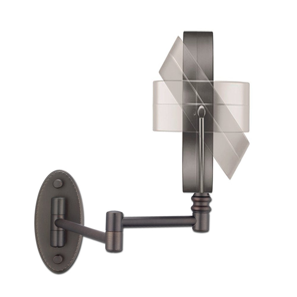 Side view of the bronze wall mirror showing the mirror tilting on its frame