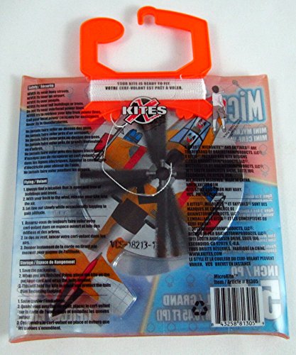 Back of the helicopter MicroKite package with orange hanger and line spool