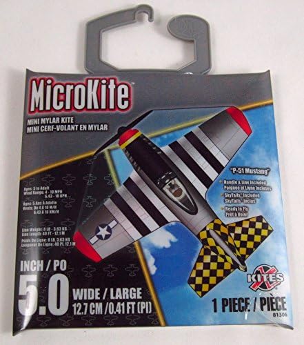 Smaller view of the P-51 Mustang MicroKite package with grey hanger