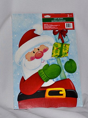 Gift box pack showing Santa in green mittens holding stacked presents