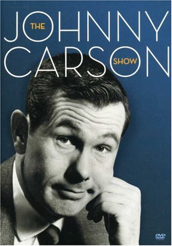 The Johnny Carson Show DVD cover with a black and white close-up of Carson