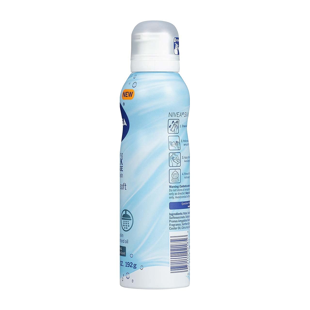 Nivea Creme Soft Foaming Silk Mousse Body Wash, Vanilla and Jasmine Blossom, 6.8 Ounce